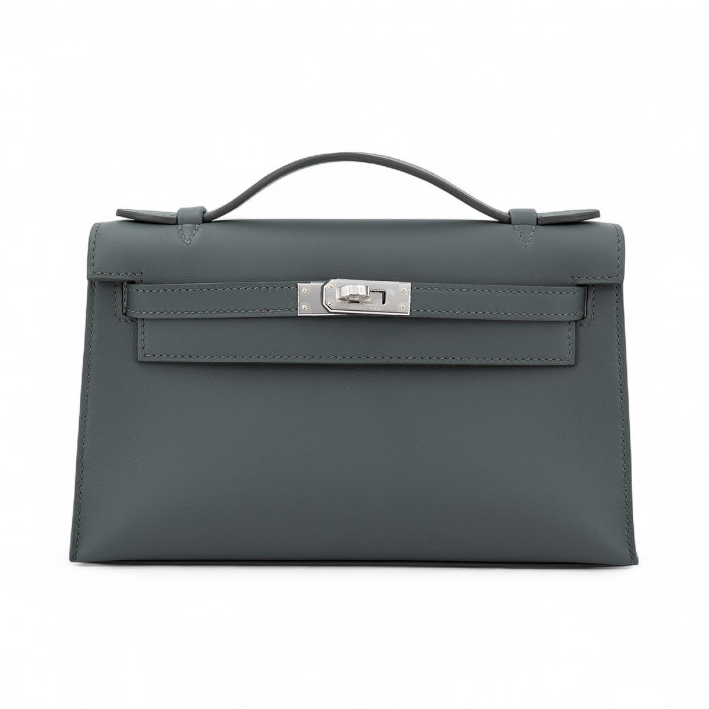 Hermès Kelly Pochette Swift Vert Mangrove PHW
