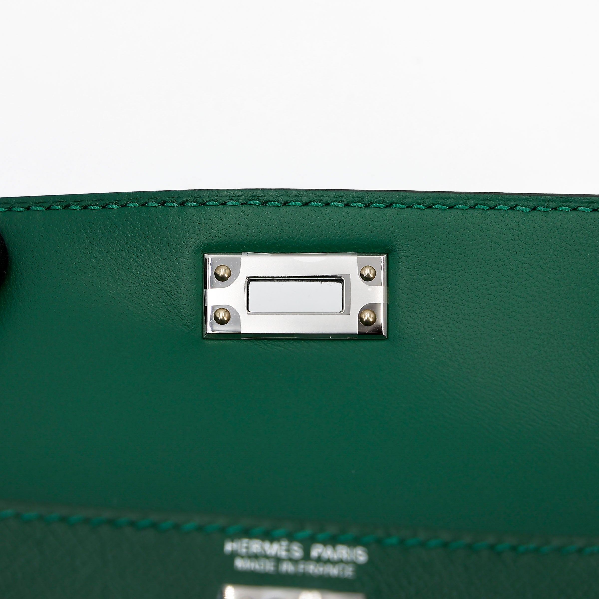Hermès Mini Kelly ll Vert Moyen Madame PHW