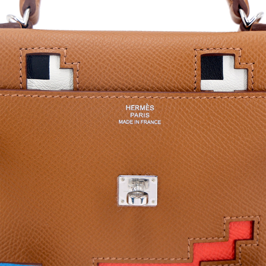 Hermès Kelly Doll Picto Gold Bleu Zanzibar Orange Field Jaune milton PHW