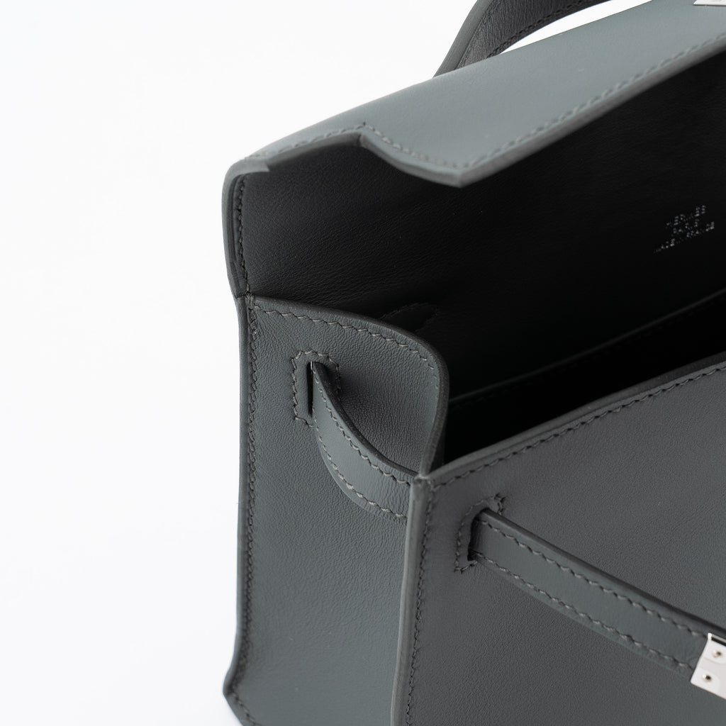 Hermès Kelly Pochette Swift Vert Mangrove PHW