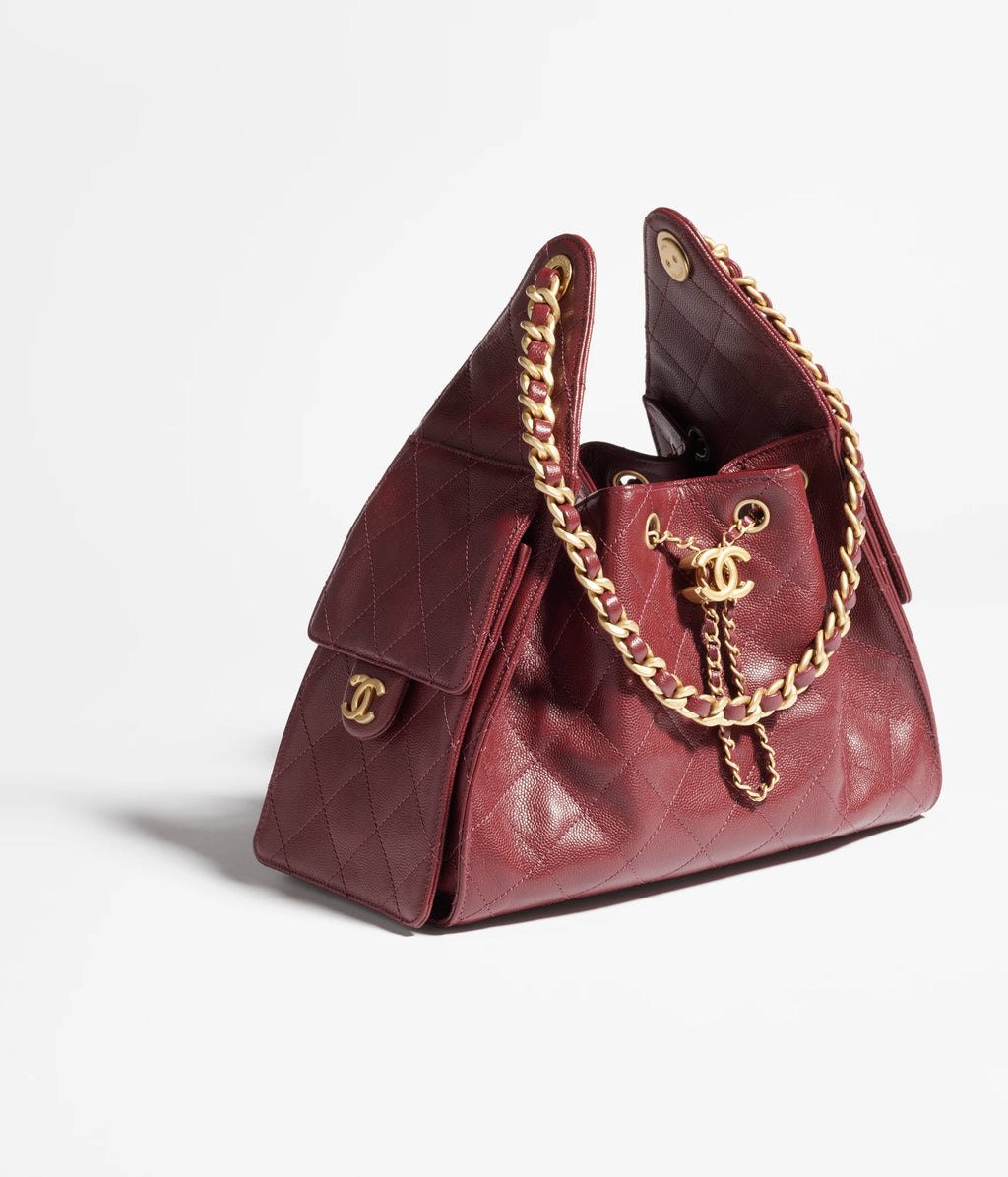 Chanel 25 Leather Handbag Small Burgundy