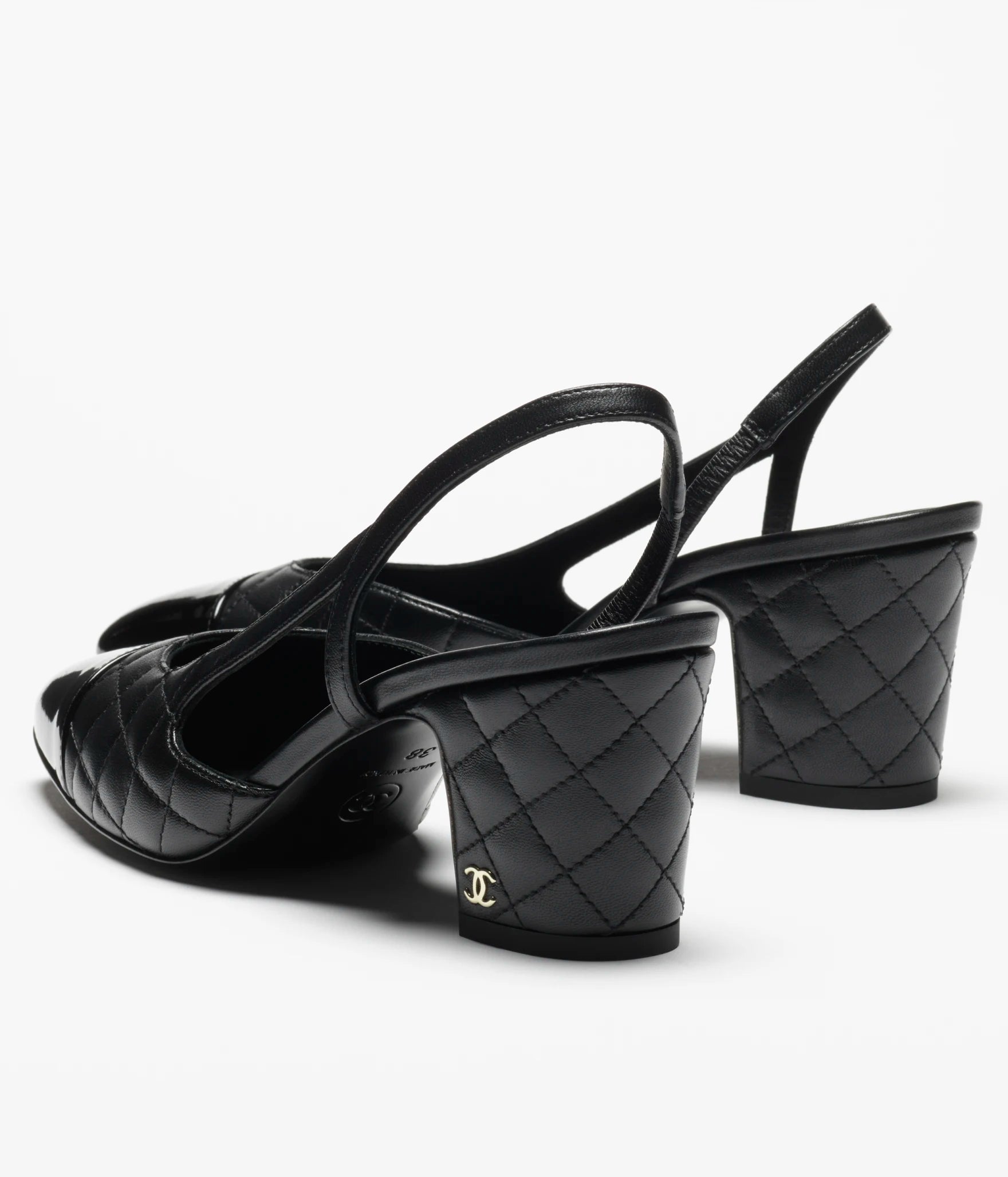 Chanel Slingbacks Lamb & Varnished Calf Black