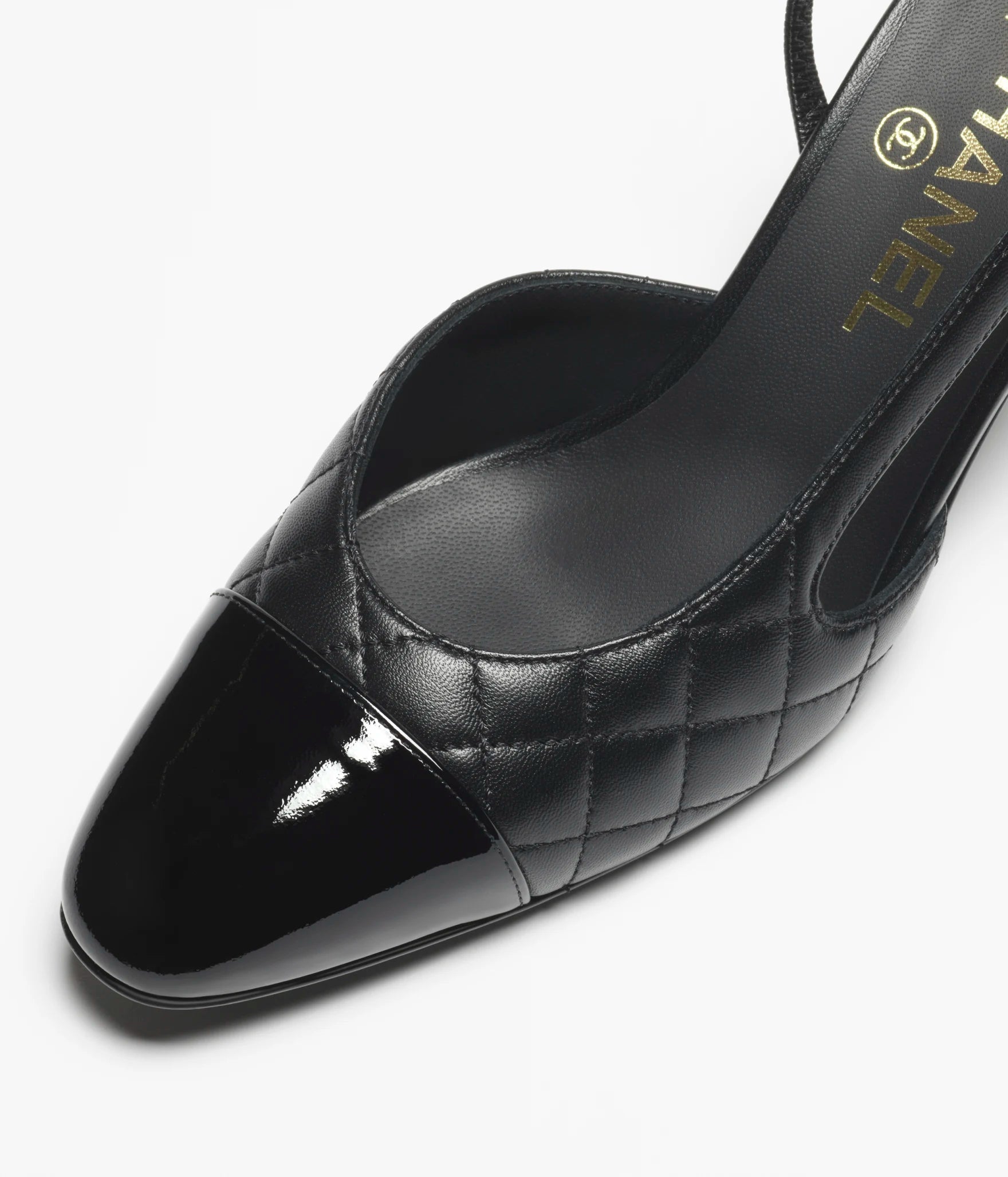 Chanel Slingbacks Lamb & Varnished Calf Black