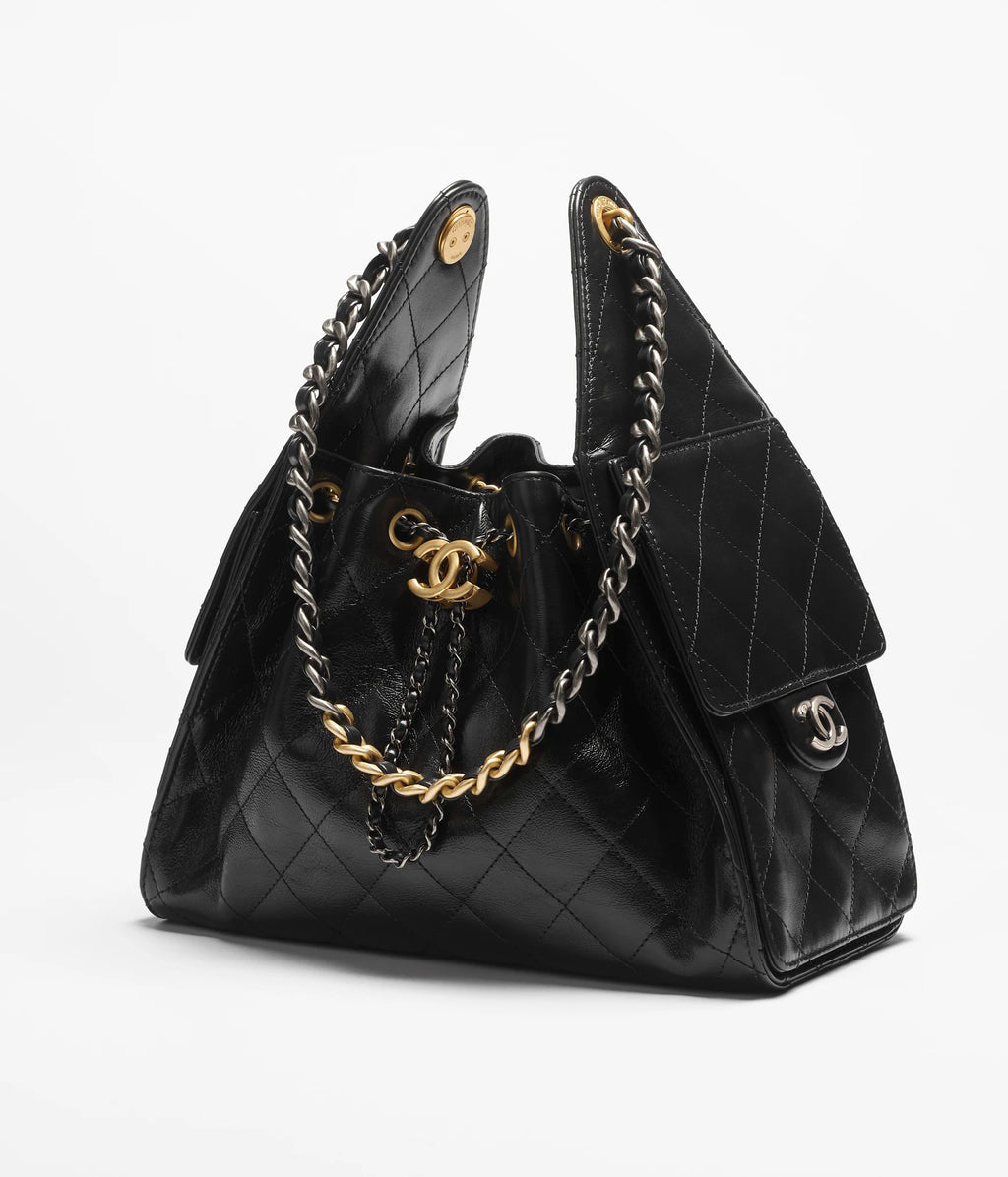 Chanel 25 Leather Handbag Small Black