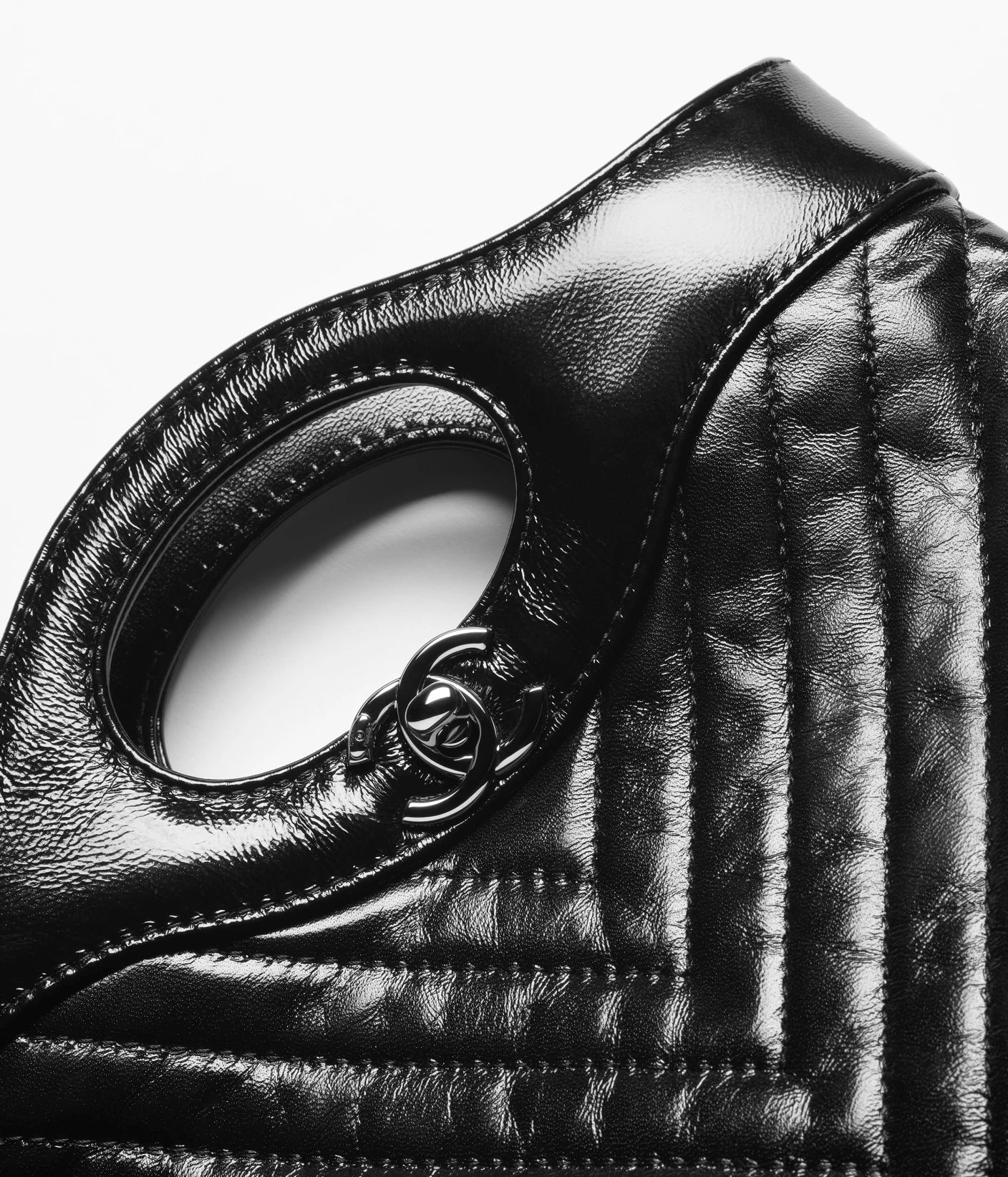 31 Mini Shopping Bag Shiny Lambskin Ruthenium Metal