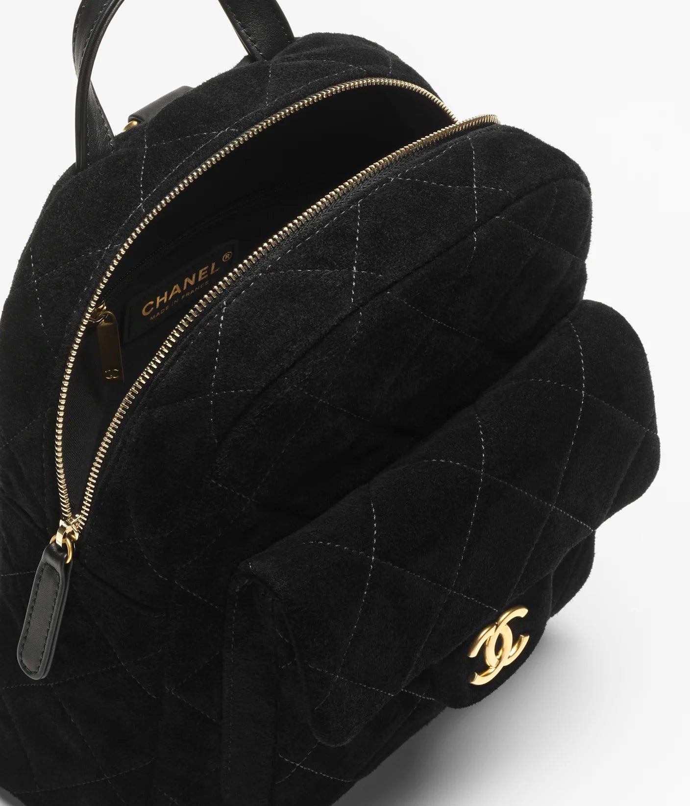Chanel Backpack Suede Calfskin Black Fall Winter Collection