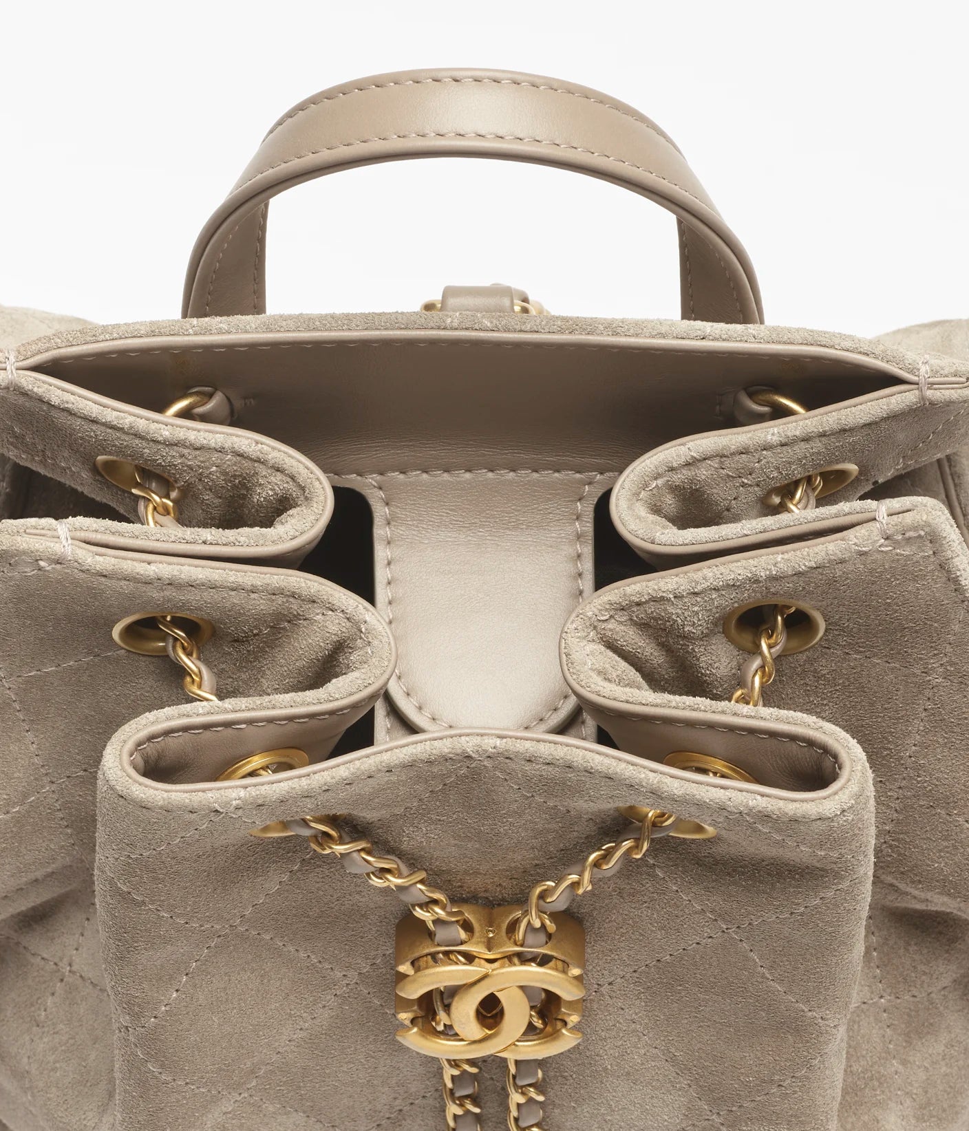 Chanel 25 Medium Backpack Suede Calfskin Dark Grey Fall Winter Collection