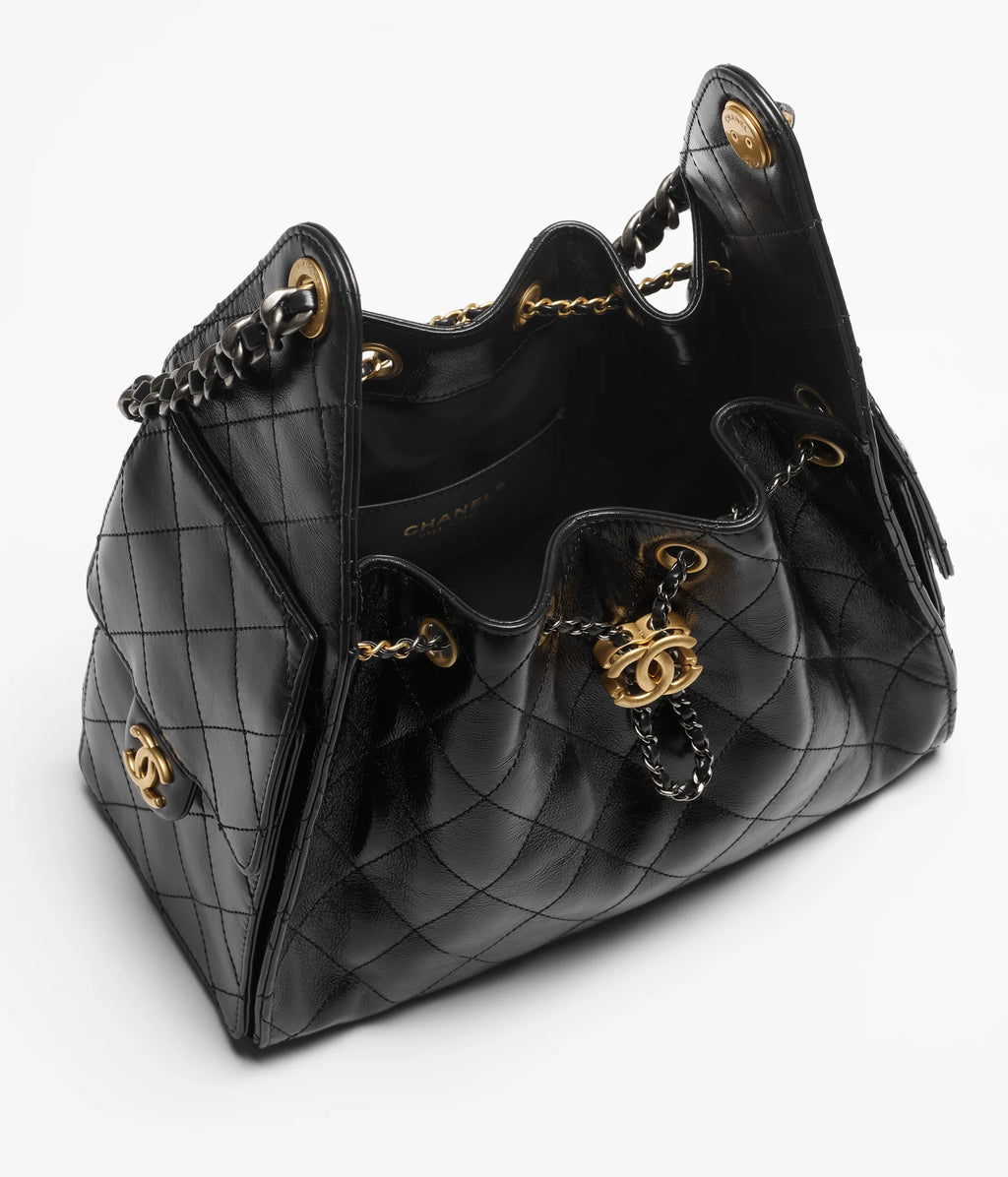 Chanel 25 Leather Handbag Small Black
