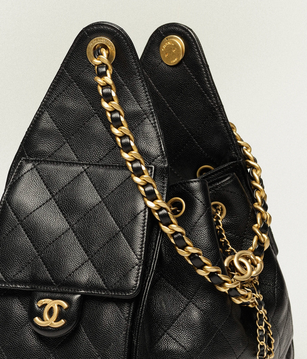 Chanel 25 Leather Handbag Small Black