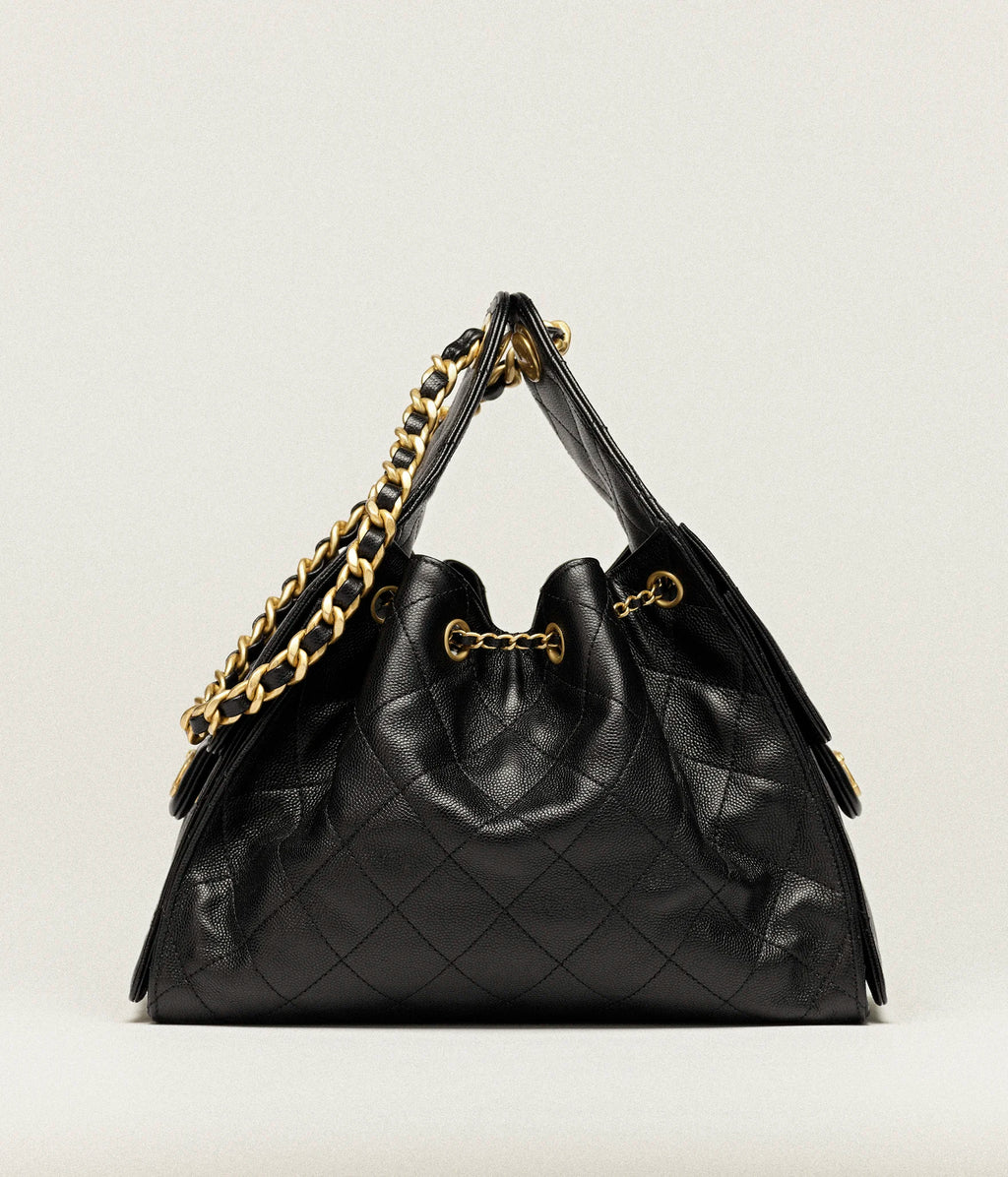 Chanel 25 Leather Handbag Small Black