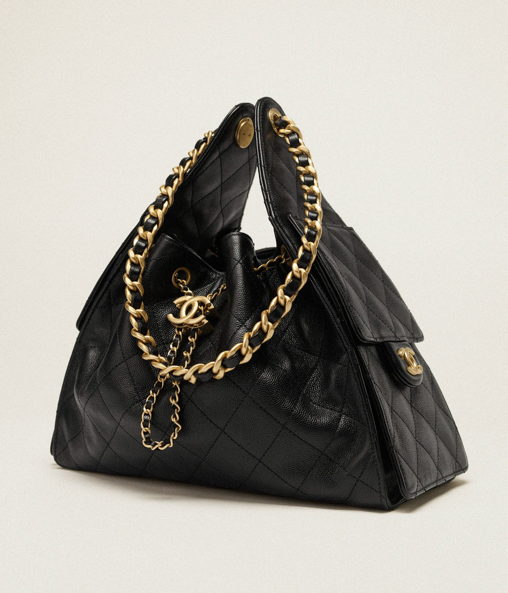 Chanel 25 Leather Handbag Small Black