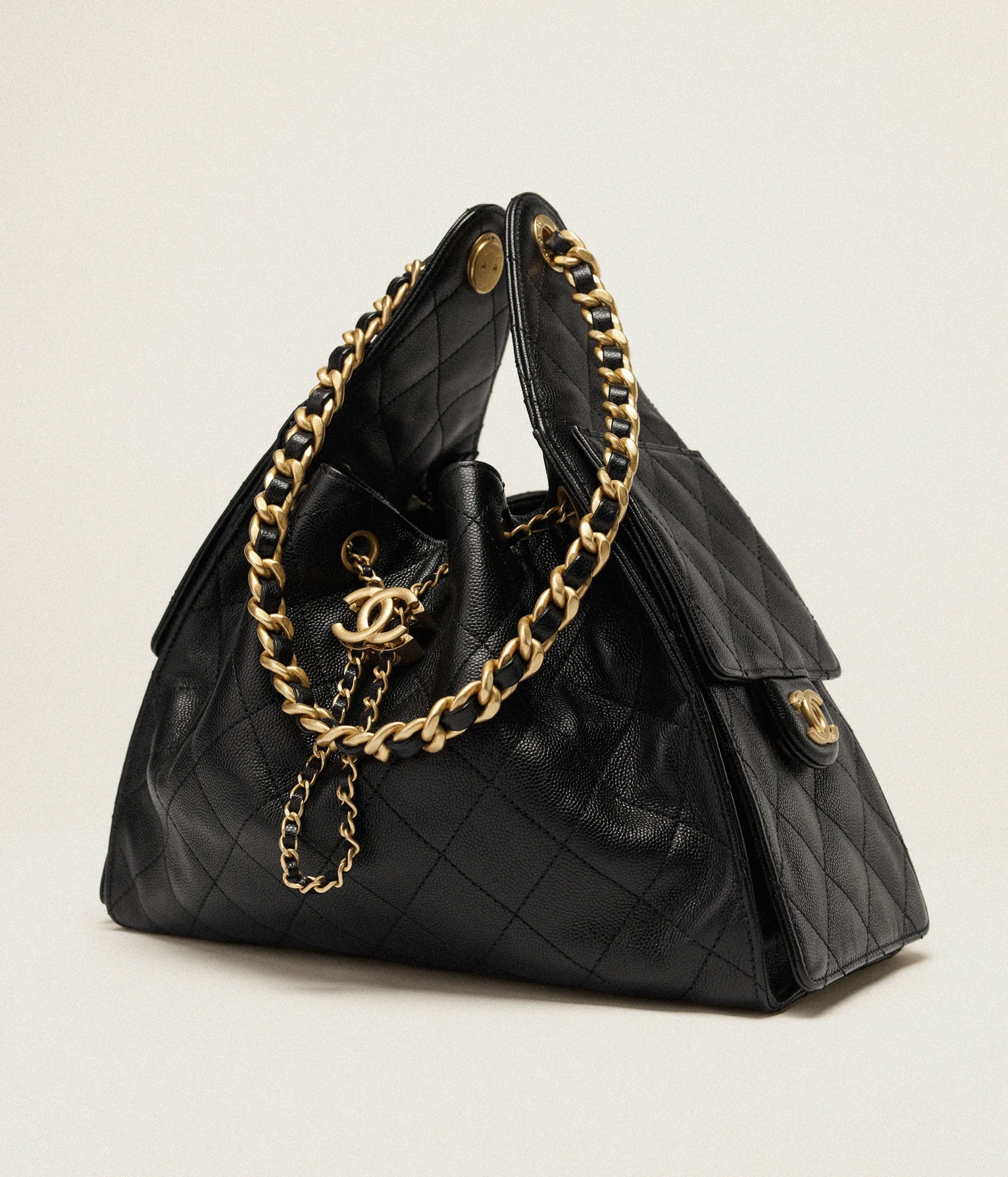 Chanel 25 Leather Handbag Small Black
