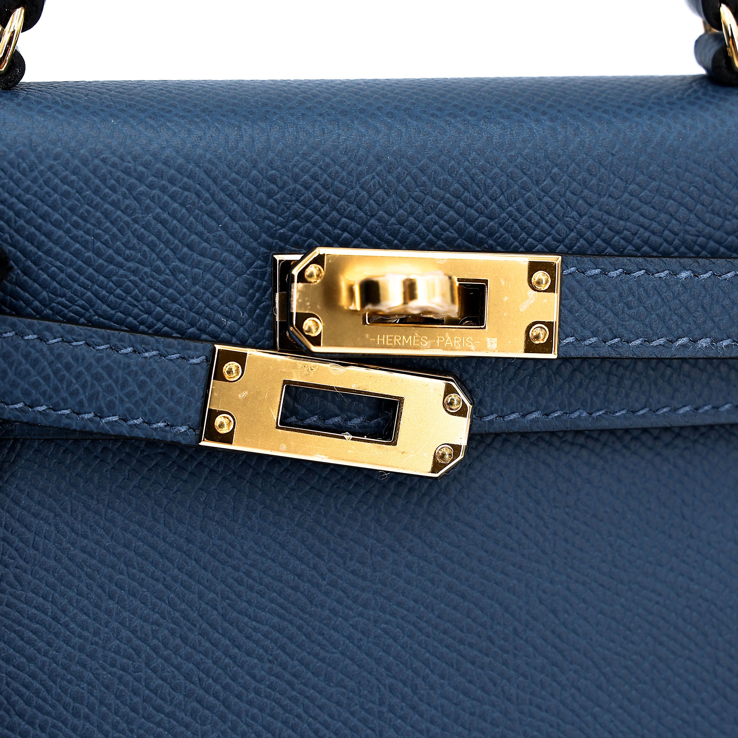 Hermès Mini Kelly II Deep Blue GHW
