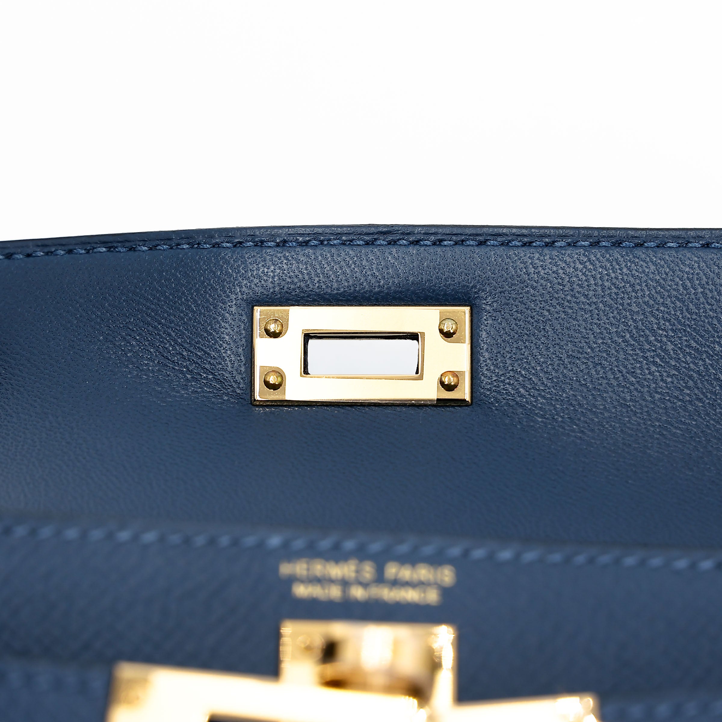 Hermès Mini Kelly II Deep Blue GHW