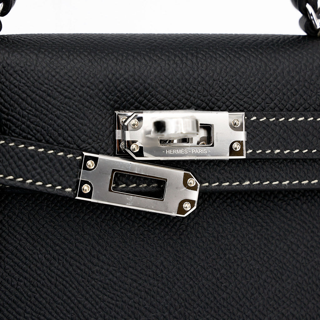 Hermès Special Order Mini Kelly II HSS Noir Gris Perle PHW