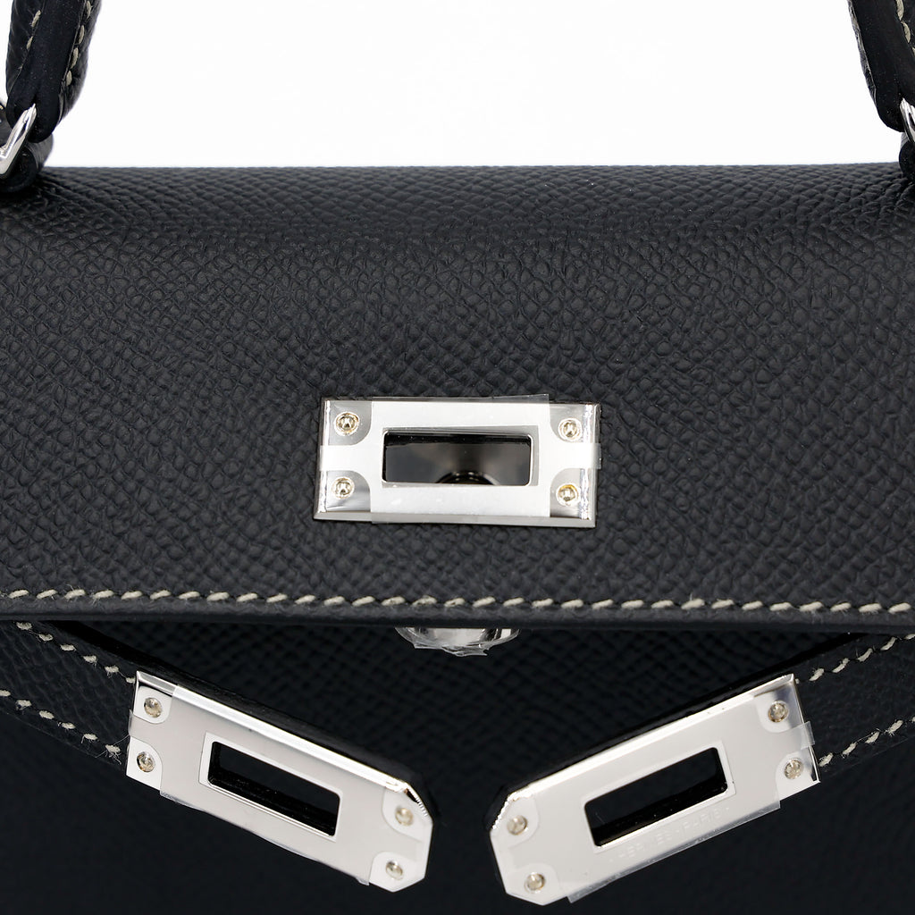 Hermès Special Order Mini Kelly II HSS Noir Gris Perle PHW