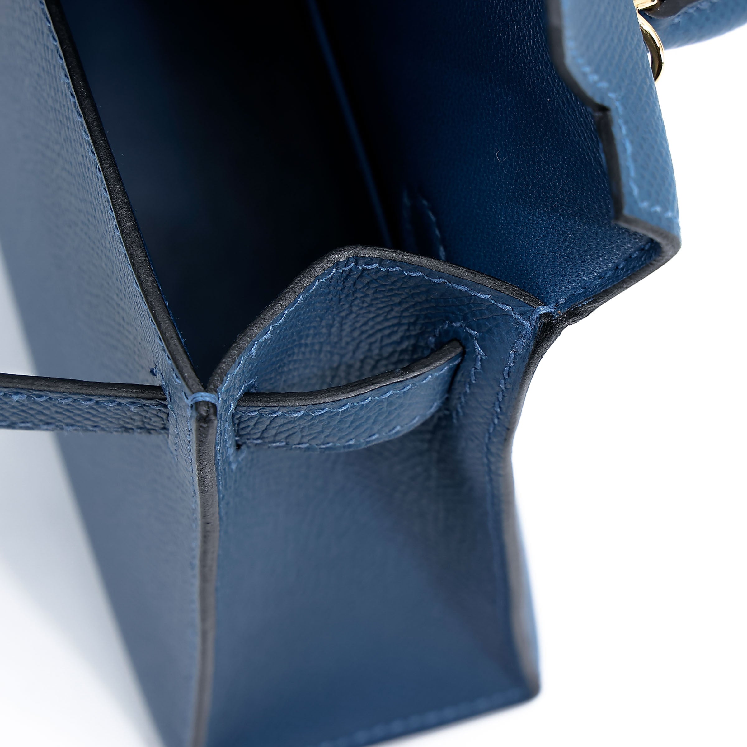 Hermès Mini Kelly II Deep Blue GHW