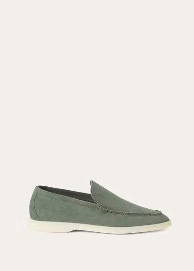 Loro Piana Mens Summer Walk Loafers Frozen Fir