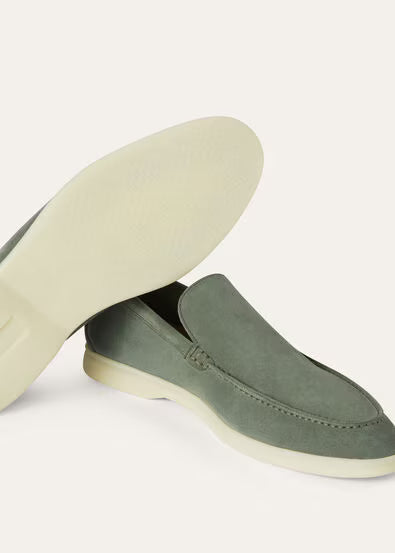 Loro Piana Mens Summer Walk Loafers Frozen Fir