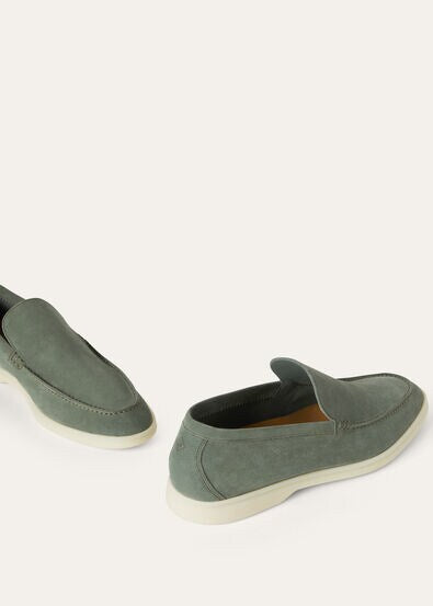 Loro Piana Mens Summer Walk Loafers Frozen Fir