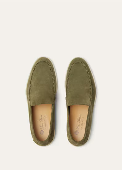 Loro Piana Mens Summer Walk Loafers Murano Green