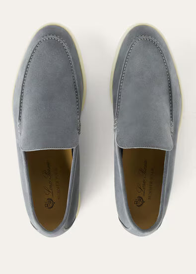 Loro Piana Mens Summer Walk Loafers Frozen Blue