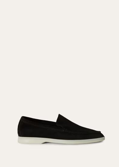 Loro Piana Mens Summer Walk Loafers Black