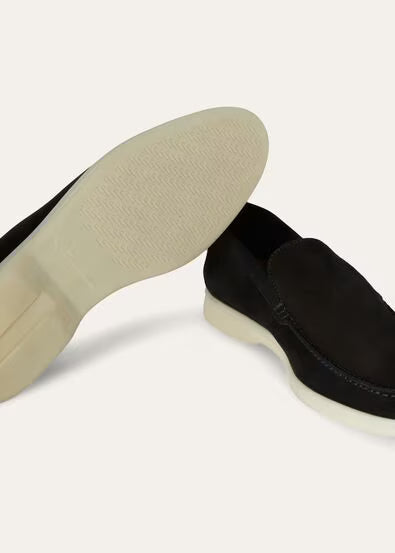 Loro Piana Mens Summer Walk Loafers Black
