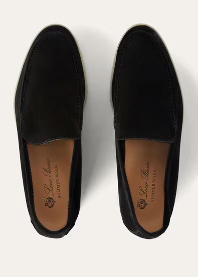 Loro Piana Mens Summer Walk Loafers Black