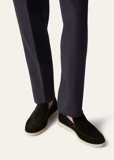 Loro Piana Mens Summer Walk Loafers Black