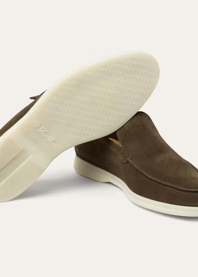 Loro Piana Mens Summer Walk Loafers Grey Moss