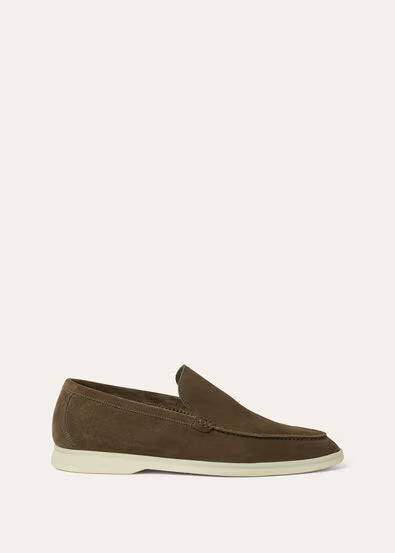 Loro Piana Mens Summer Walk Loafers Grey Moss