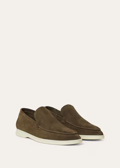 Loro Piana Mens Summer Walk Loafers Grey Moss