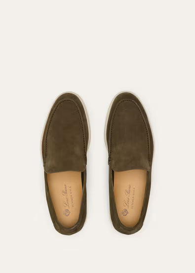 Loro Piana Mens Summer Walk Loafers Grey Moss