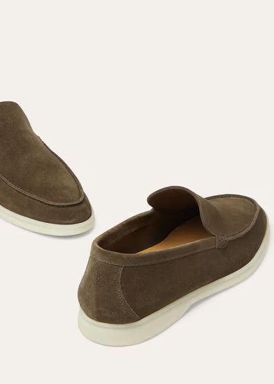 Loro Piana Mens Summer Walk Loafers Grey Moss