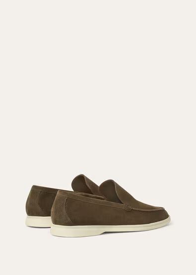 Loro Piana Mens Summer Walk Loafers Grey Moss