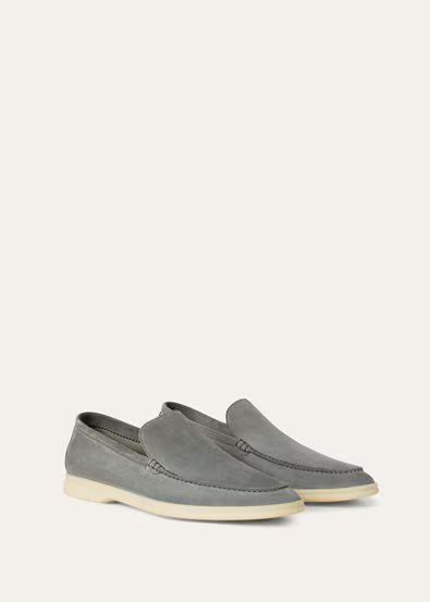 Loro Piana Mens Summer Walk Loafers Gull Gray