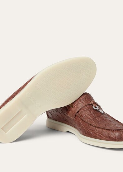 Loro Piana Summer Charms Walk Loafers Paprika Brown