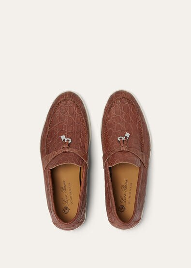 Loro Piana Summer Charms Walk Loafers Paprika Brown