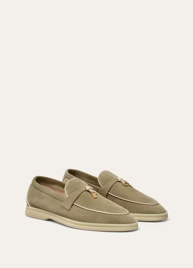 Loro Piana Summer Charms Walk Loafers Dried Taragon