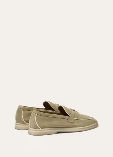 Loro Piana Summer Charms Walk Loafers Dried Taragon