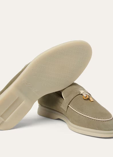 Loro Piana Summer Charms Walk Loafers Dried Taragon