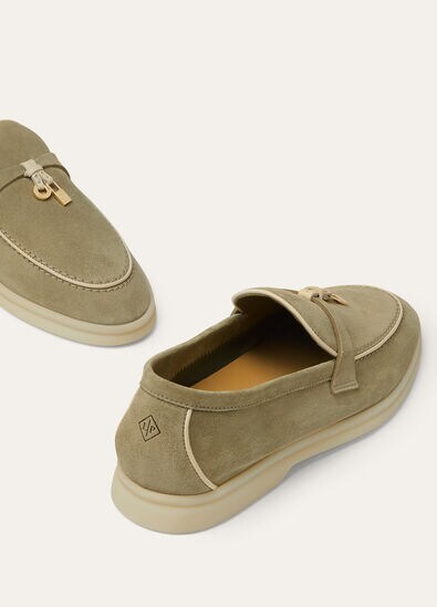Loro Piana Summer Charms Walk Loafers Dried Taragon