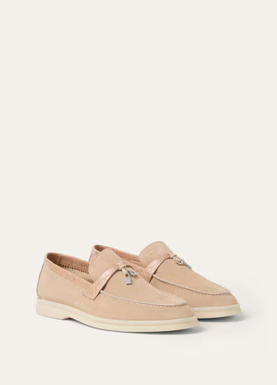 Loro Piana Summer Charms Walk Loafers Himalaya Rose