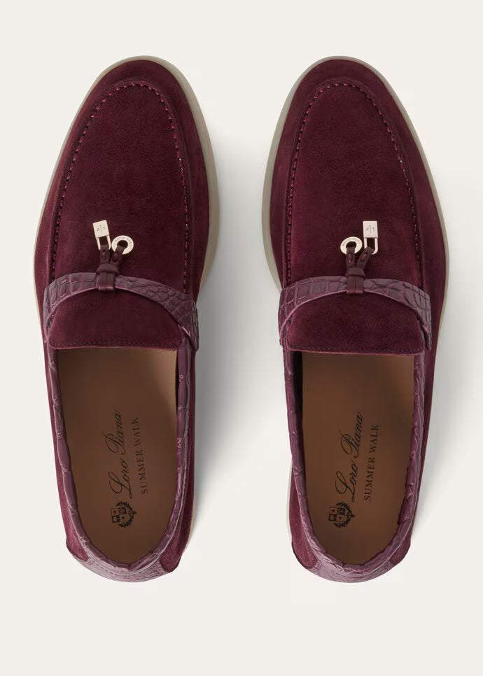 Loro Piana Summer Charms Walk Loafers Wild Plum
