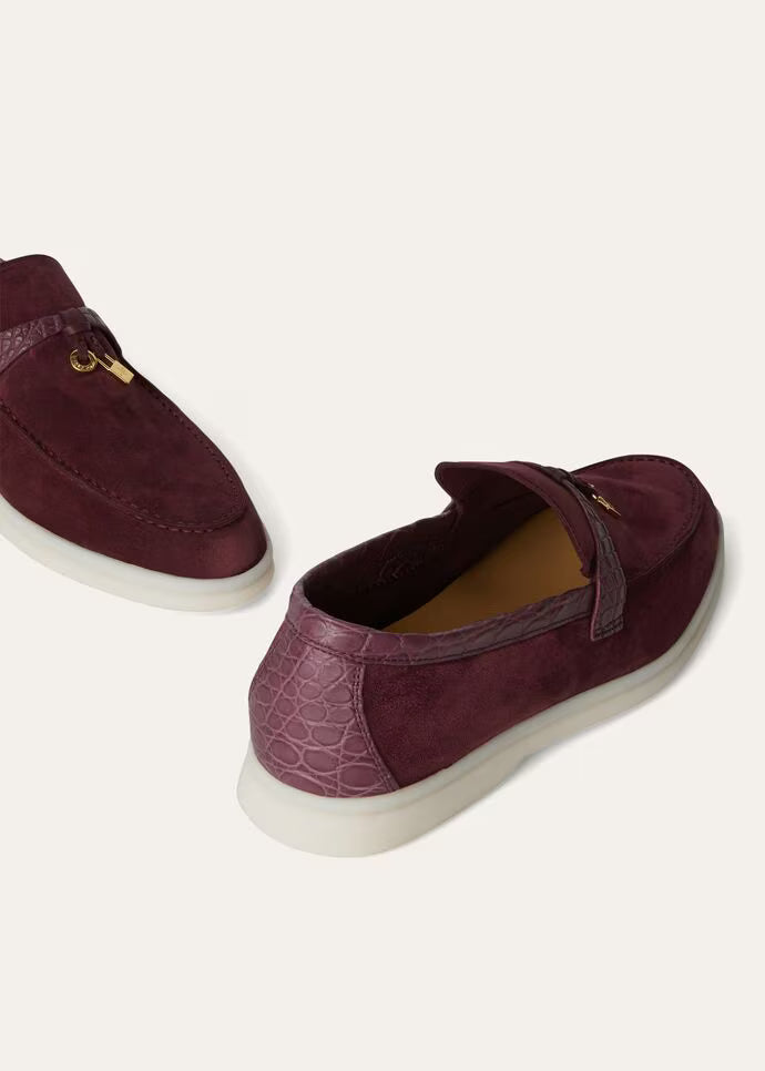 Loro Piana Summer Charms Walk Loafers Wild Plum