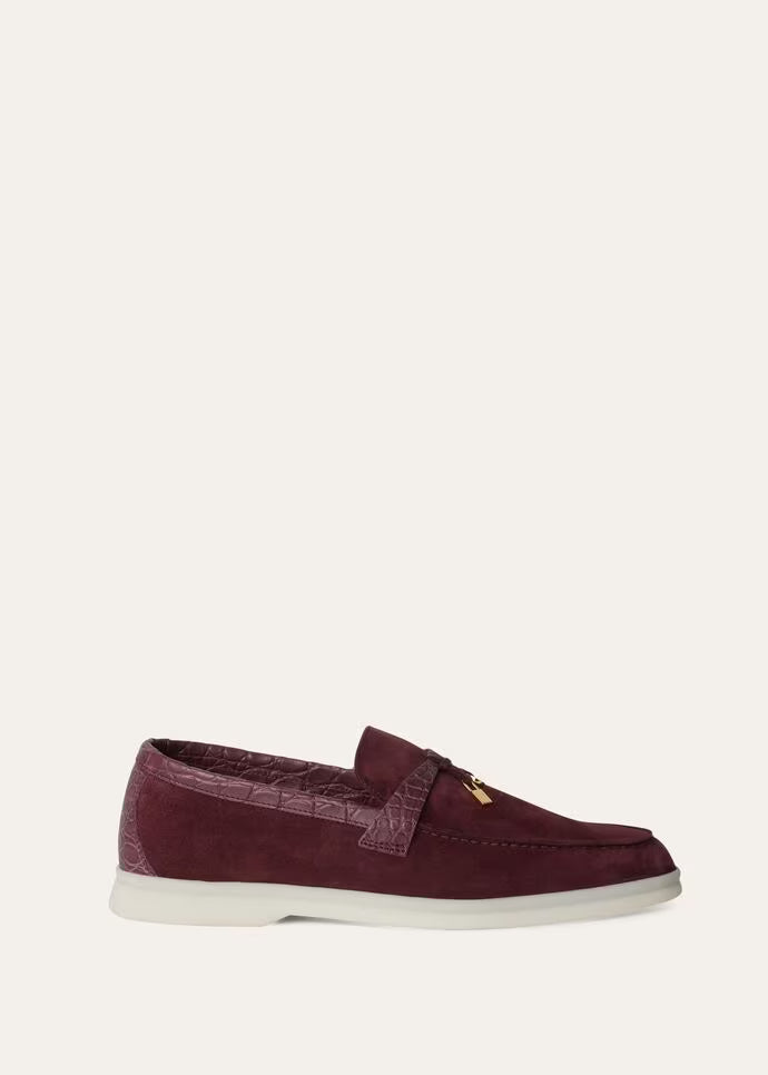 Loro Piana Summer Charms Walk Loafers Wild Plum