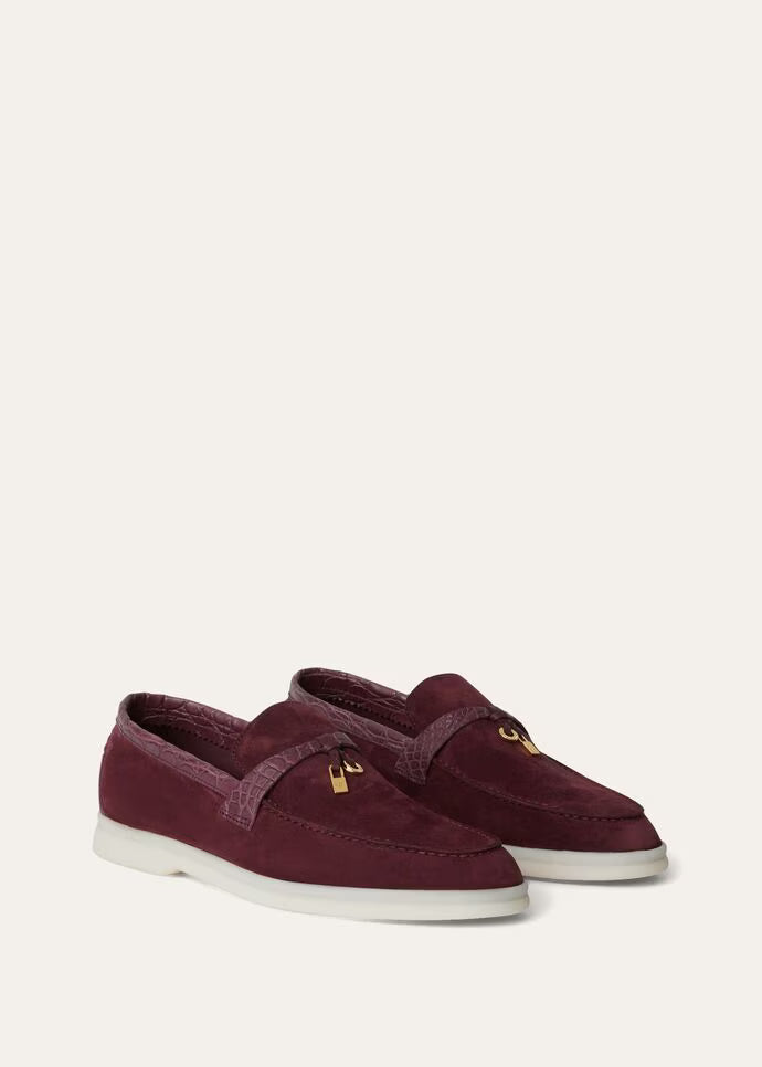 Loro Piana Summer Charms Walk Loafers Wild Plum