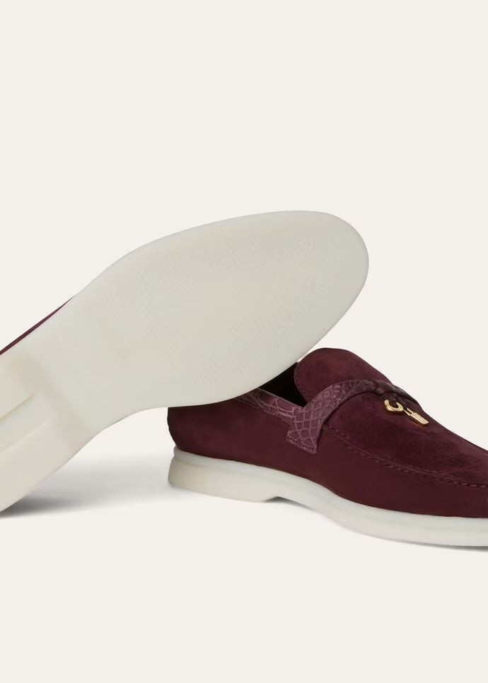 Loro Piana Summer Charms Walk Loafers Wild Plum