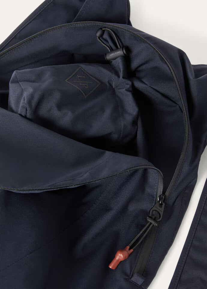 Loro Piana Ski24 Outdoor Backpack Navy Ocean Wave/Black Matt